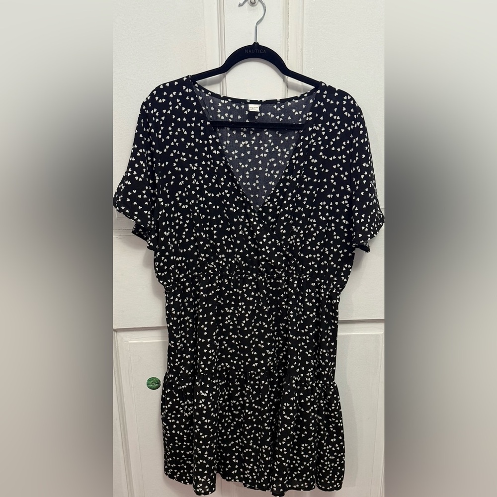 Women's Black and White Heart Dress
